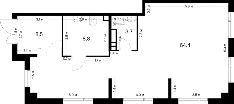 К. пом 85,4 м²