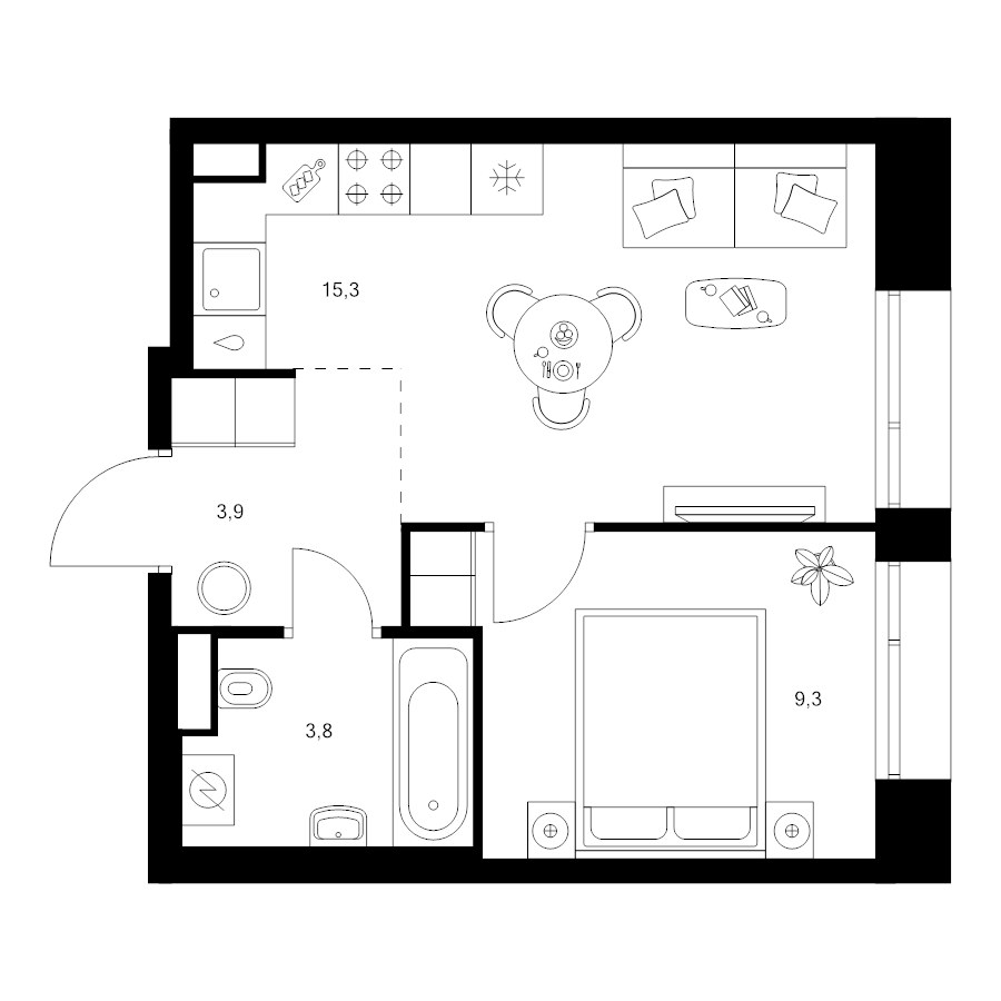 2 ккв (Евро) 32,3 м²