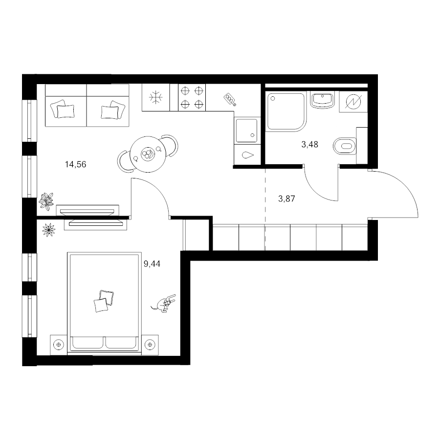 1 ккв 31,5 м²