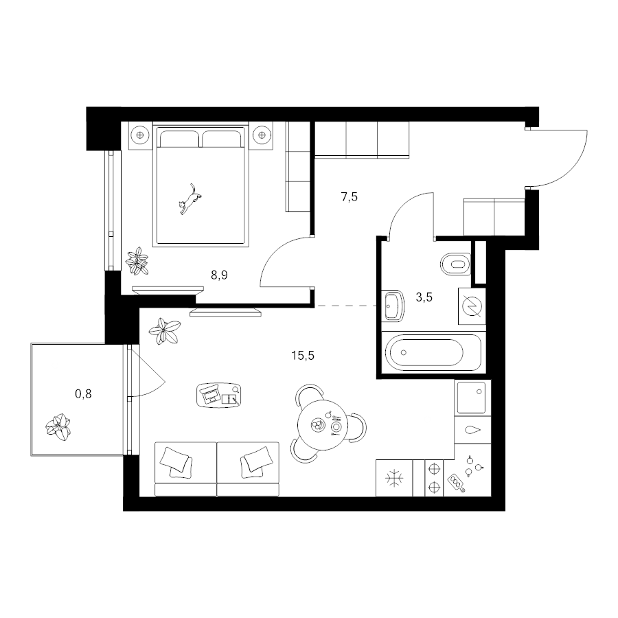 2 ккв (Евро) 36,2 м²