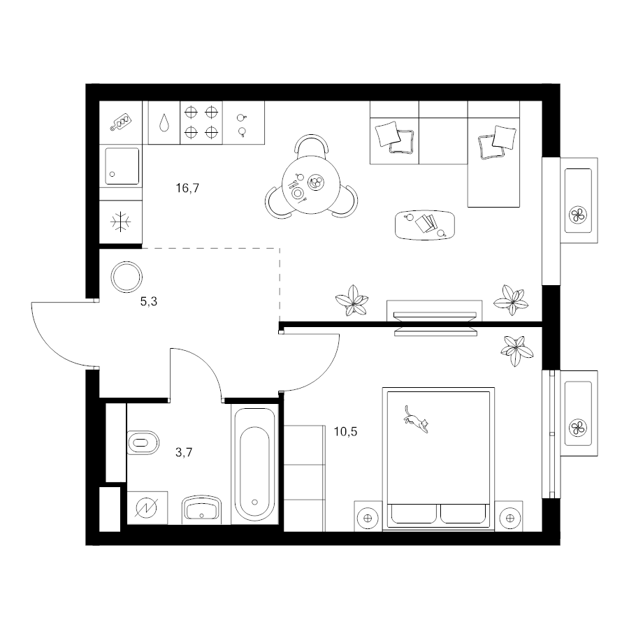 2 ккв (Евро) 36,2 м²