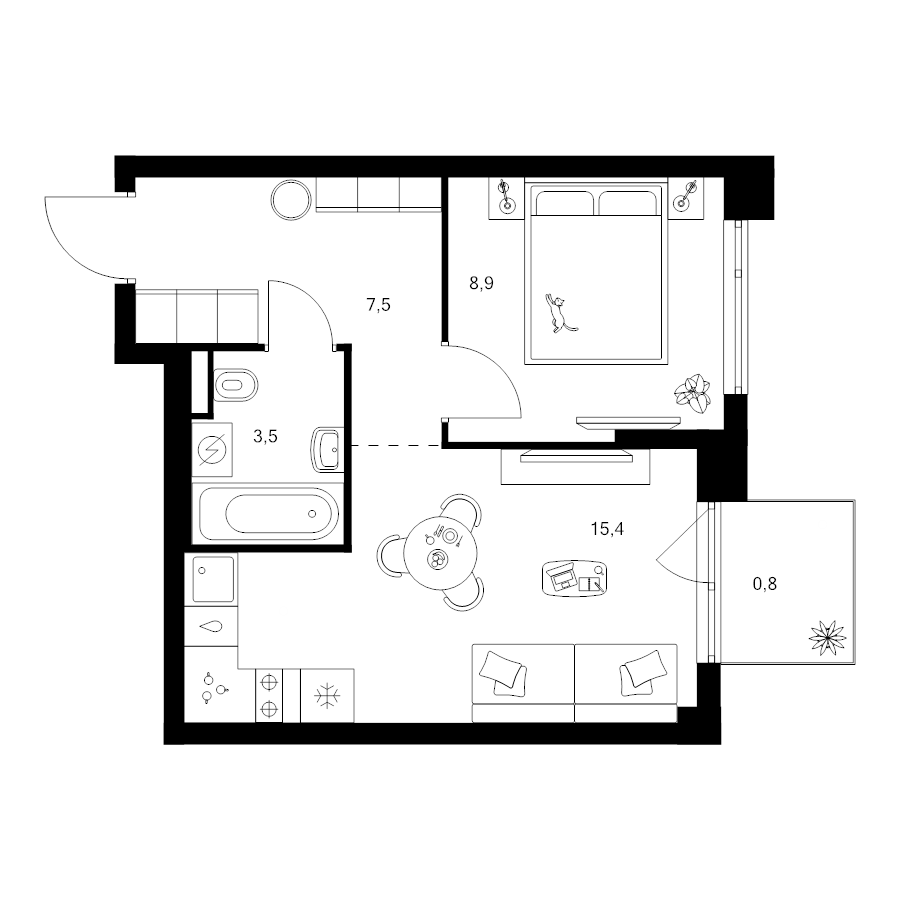 2 ккв (Евро) 36,1 м²