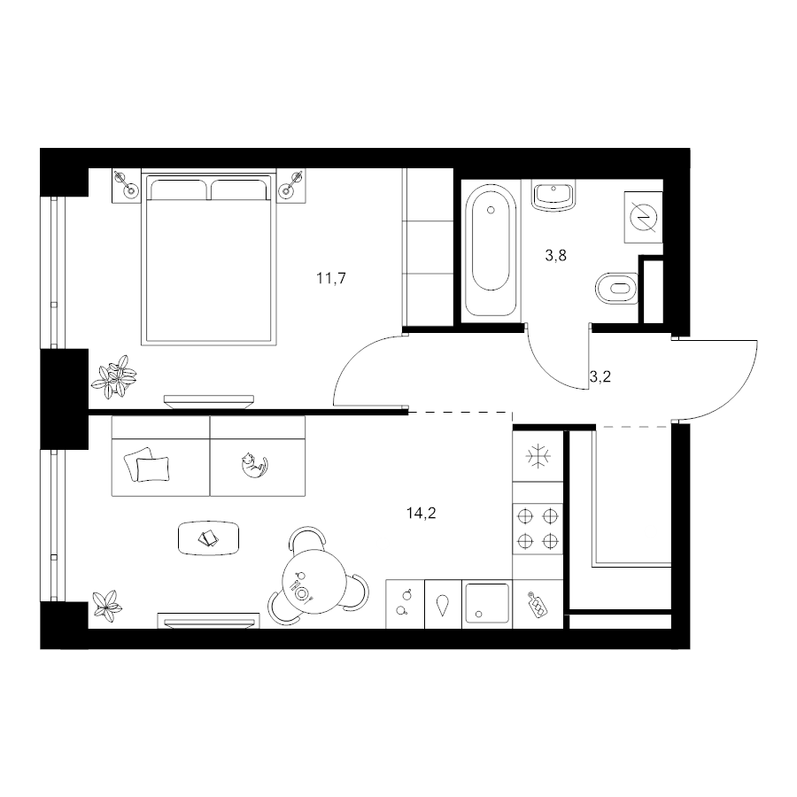 1 ккв 35,4 м²