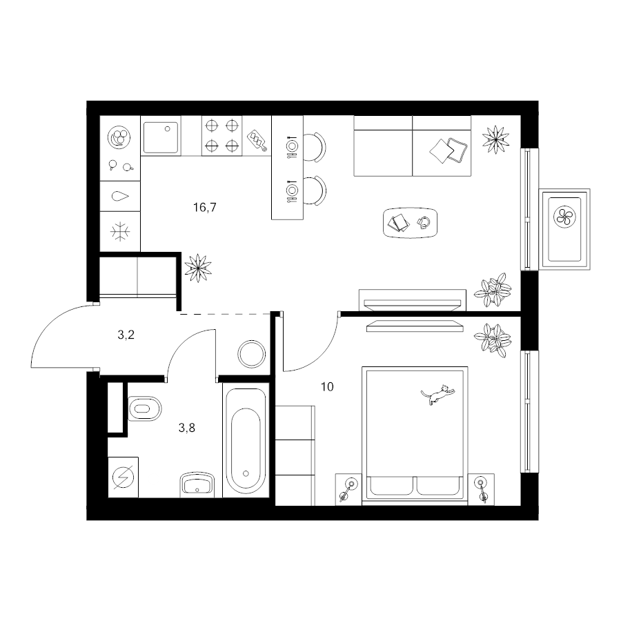 2 ккв (Евро) 33,7 м²