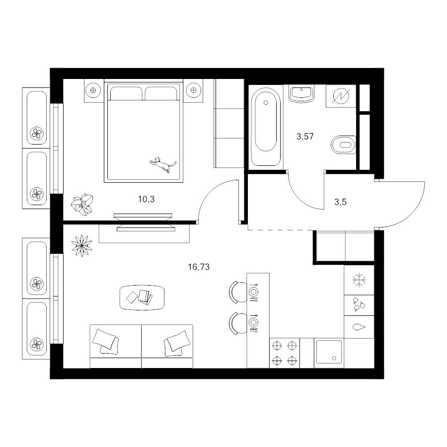 2 ккв (Евро) 34,1 м²