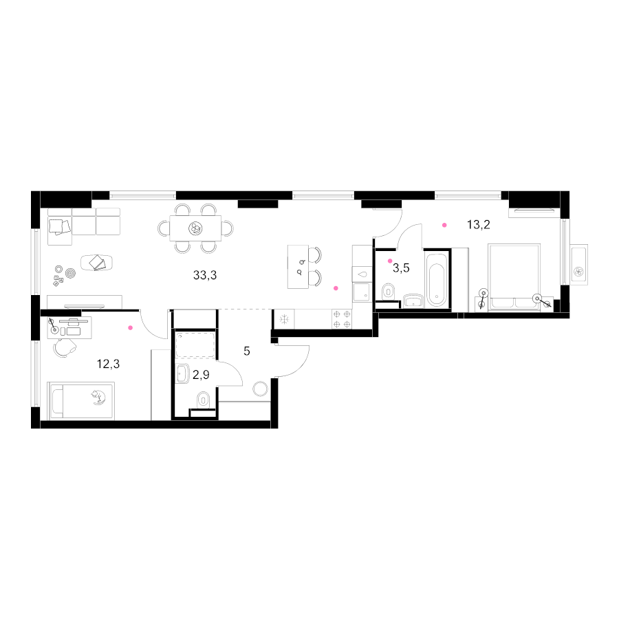 3 ккв (Евро) 70,2 м²