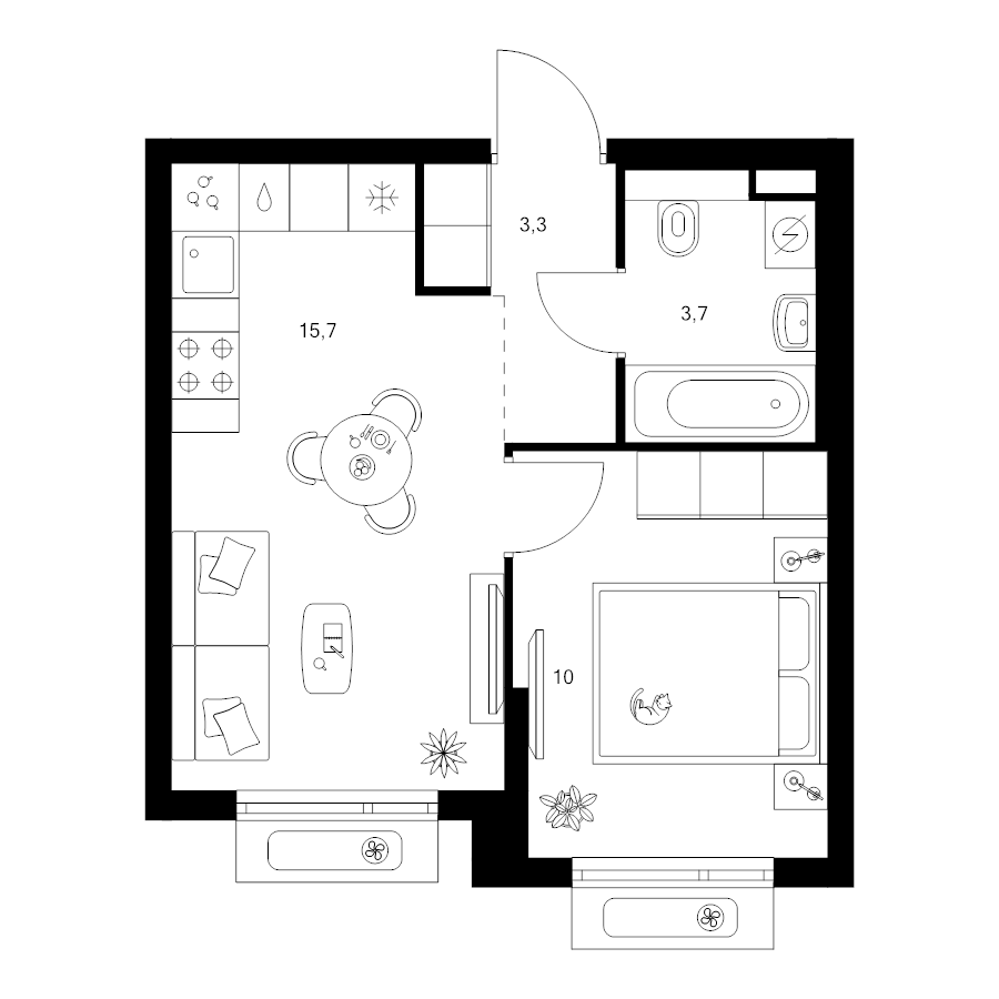 2 ккв (Евро) 32,7 м²