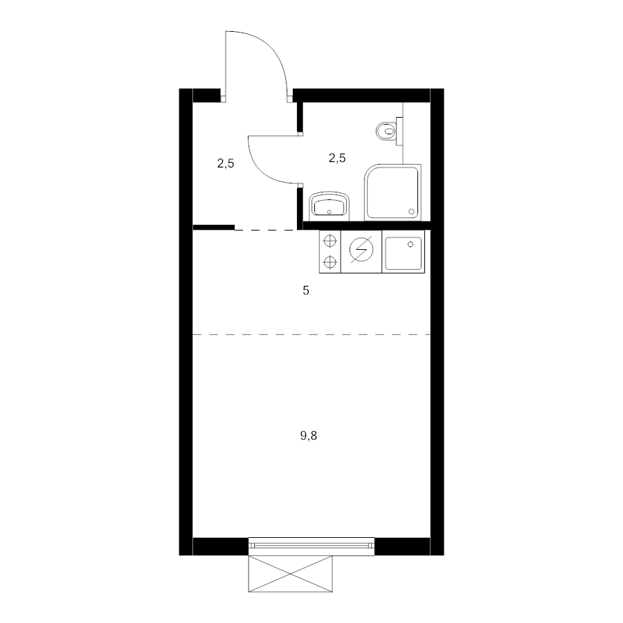 Студия 19,6 м²