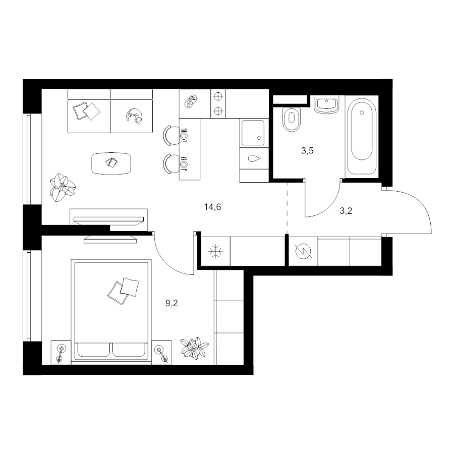 1 ккв 30,5 м²