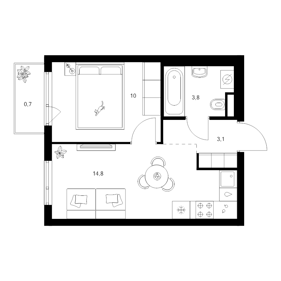 1 ккв 32,4 м²