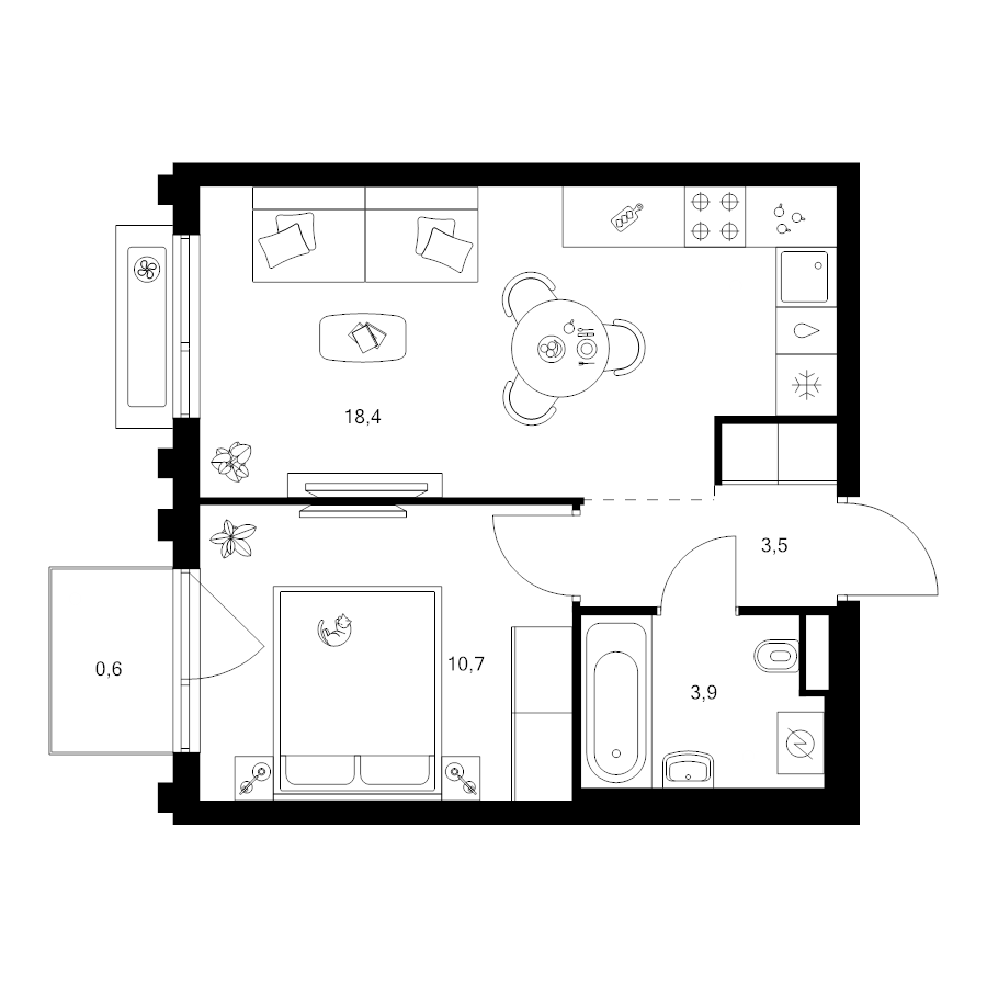 2 ккв (Евро) 37,1 м²