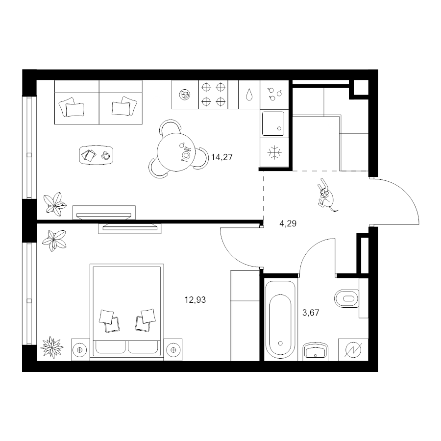 1 ккв 37,7 м²