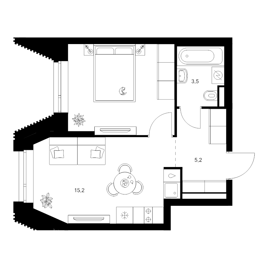 2 ккв (Евро) 36,1 м²