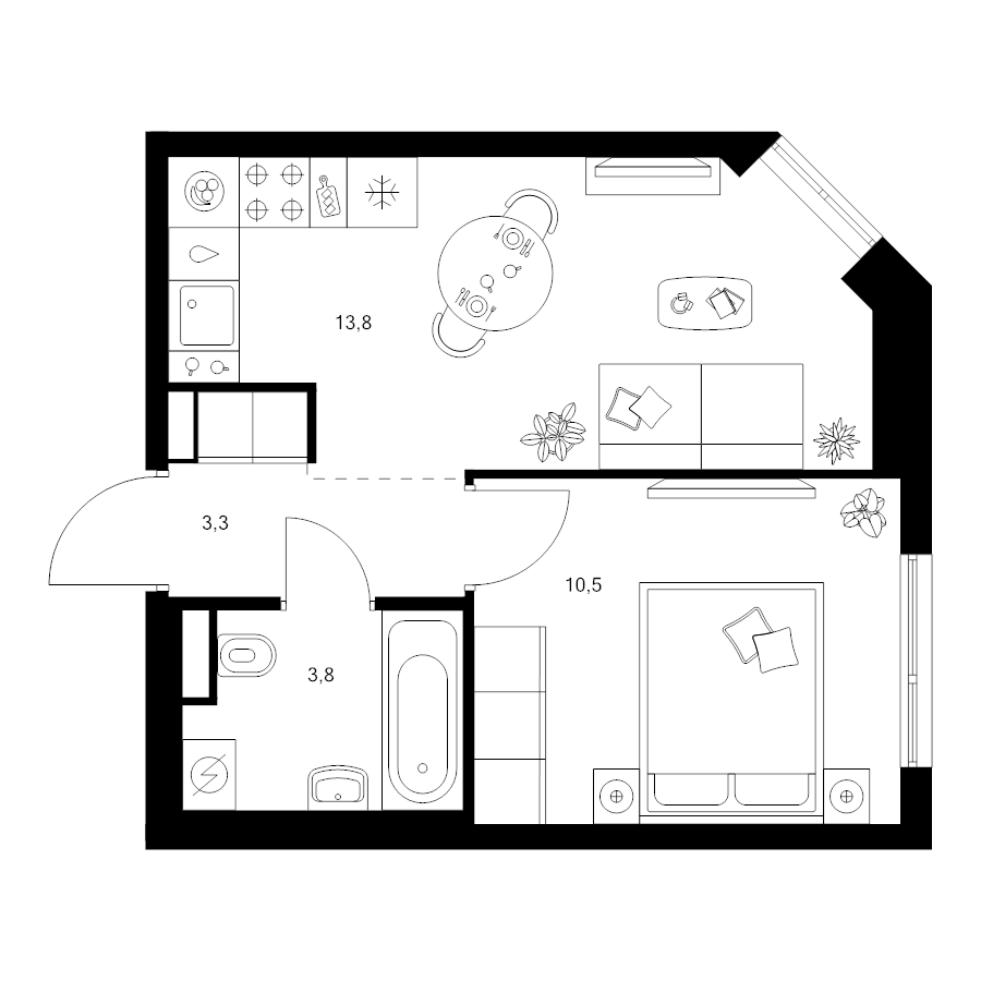 1 ккв 31,4 м²