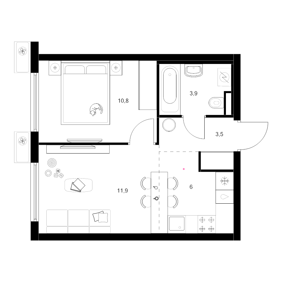 2 ккв (Евро) 36,1 м²