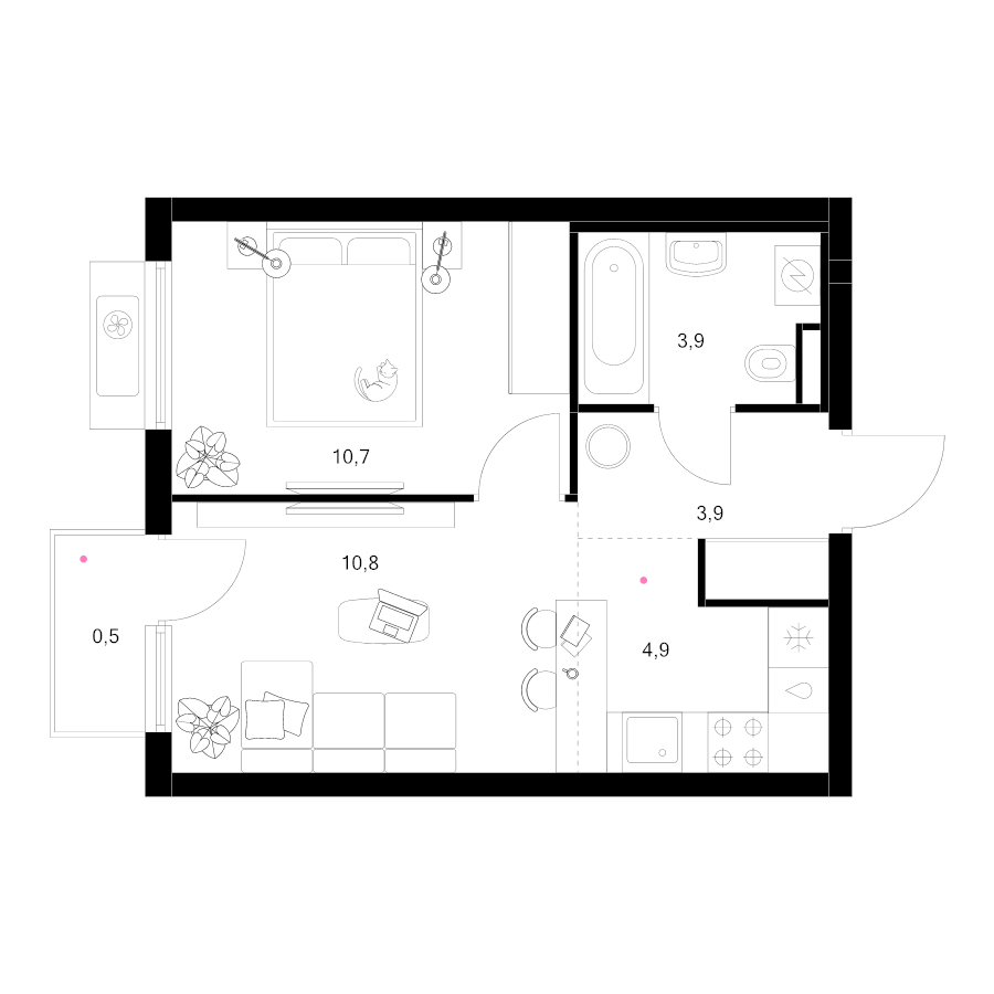 2 ккв (Евро) 34,7 м²
