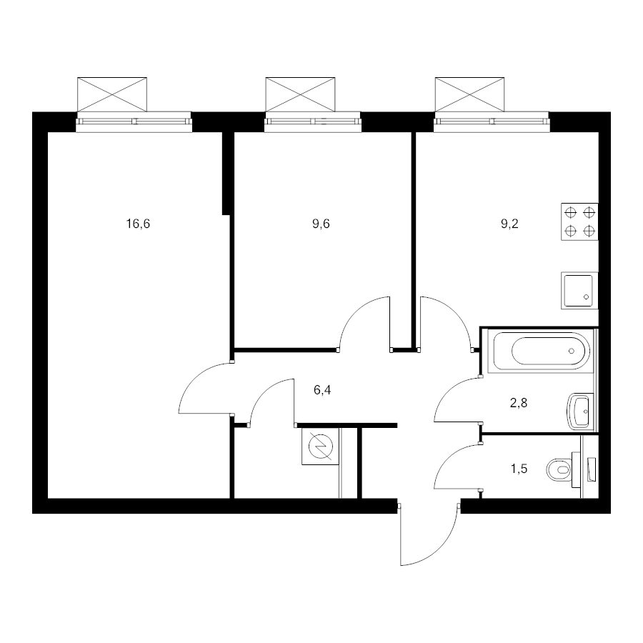2 ккв 48,1 м²
