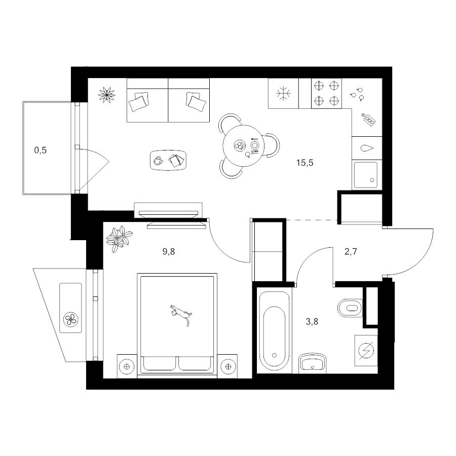 2 ккв (Евро) 32,3 м²