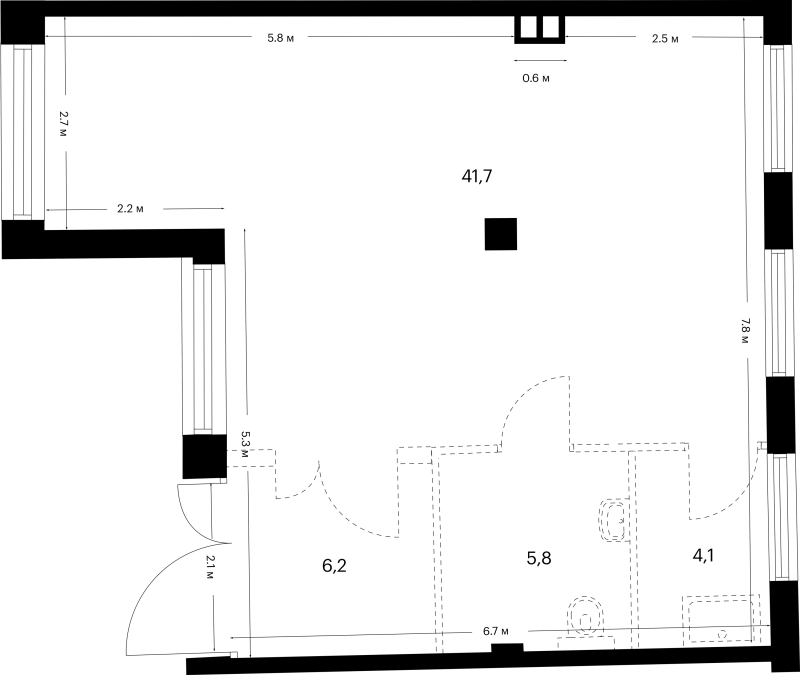 К. пом 57,8 м²