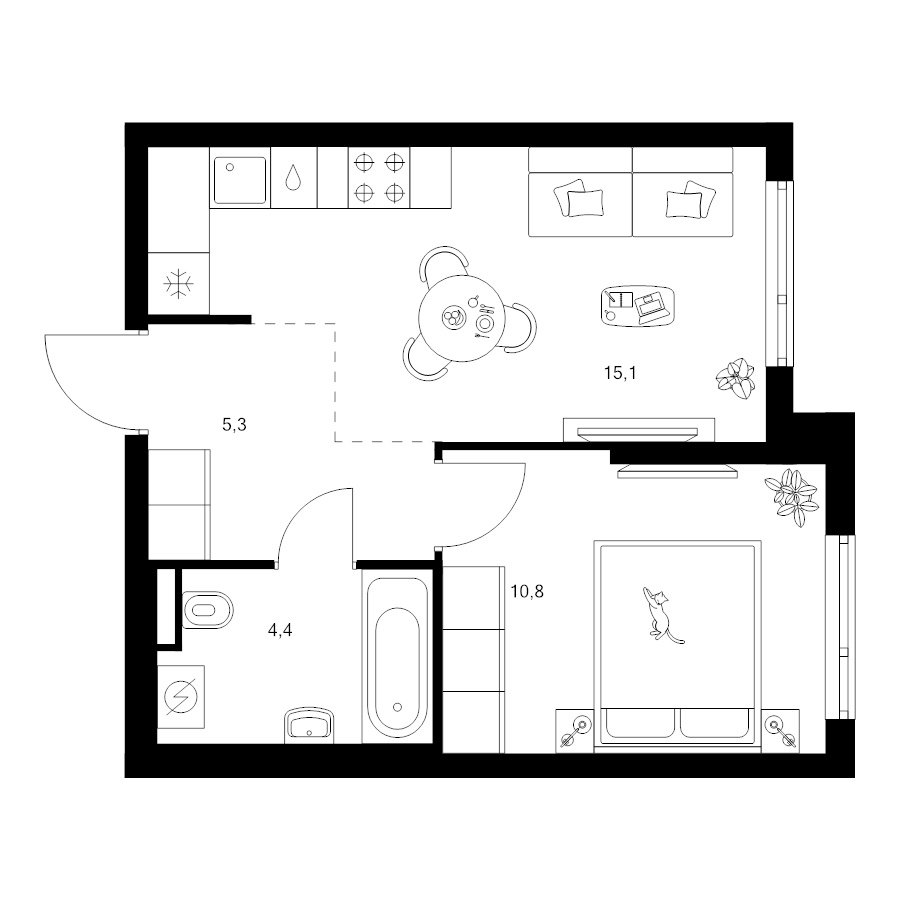 2 ккв (Евро) 35,6 м²