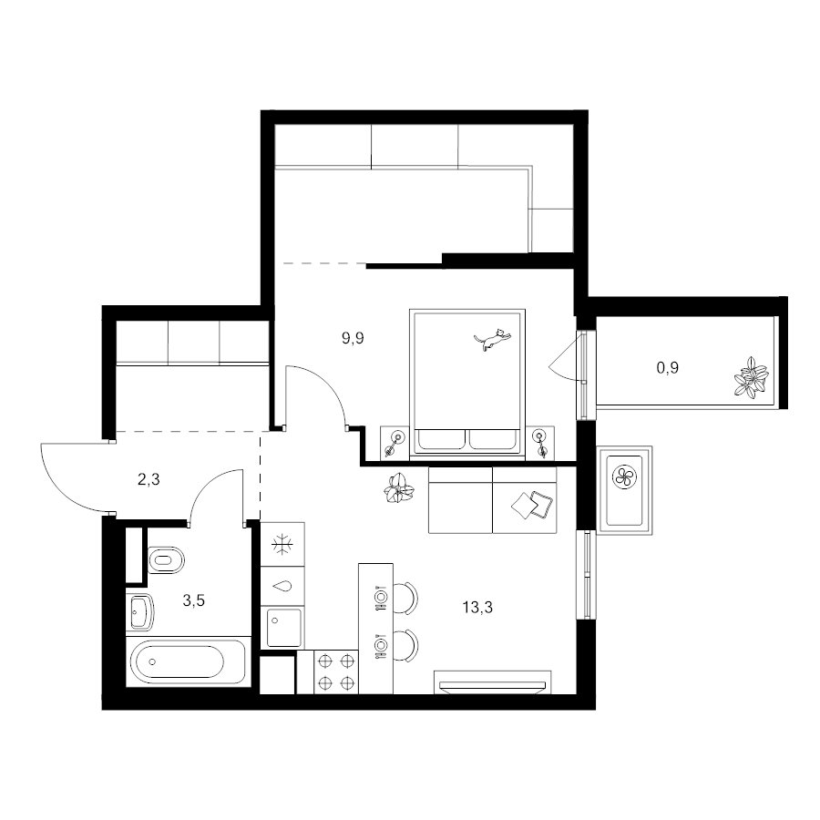 1 ккв 40,2 м²