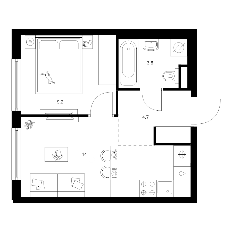 1 ккв 31,7 м²