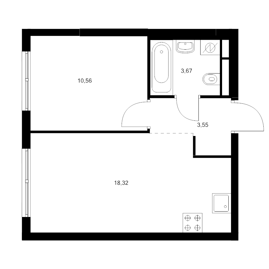 2 ккв (Евро) 36,1 м²