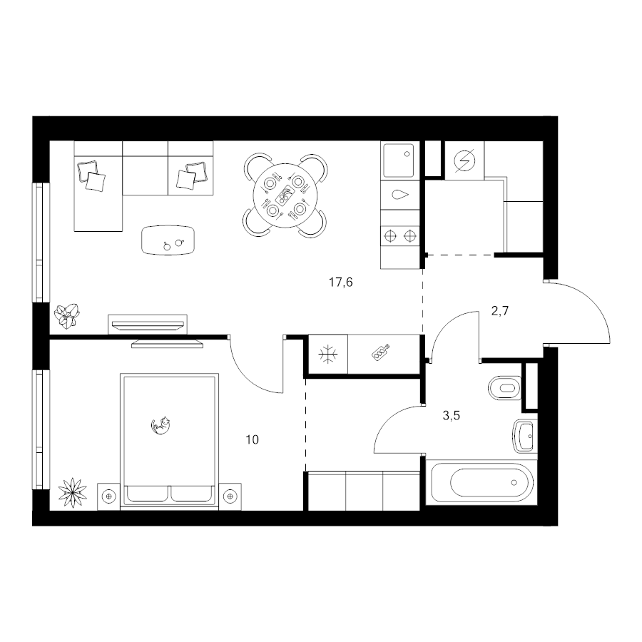 2 ккв (Евро) 40,1 м²