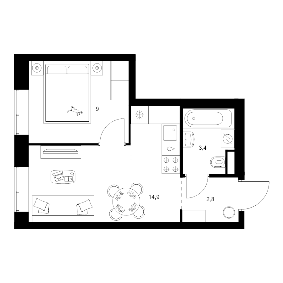 2 ккв (Евро) 30,1 м²