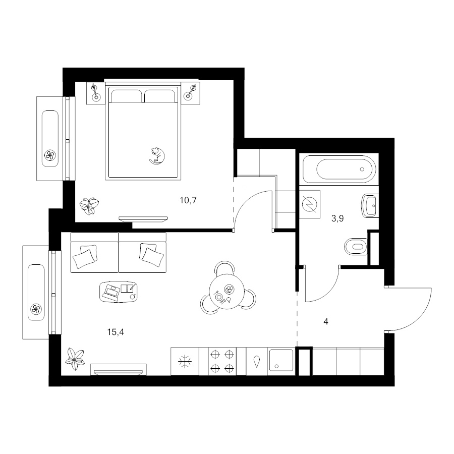 2 ккв (Евро) 36,2 м²
