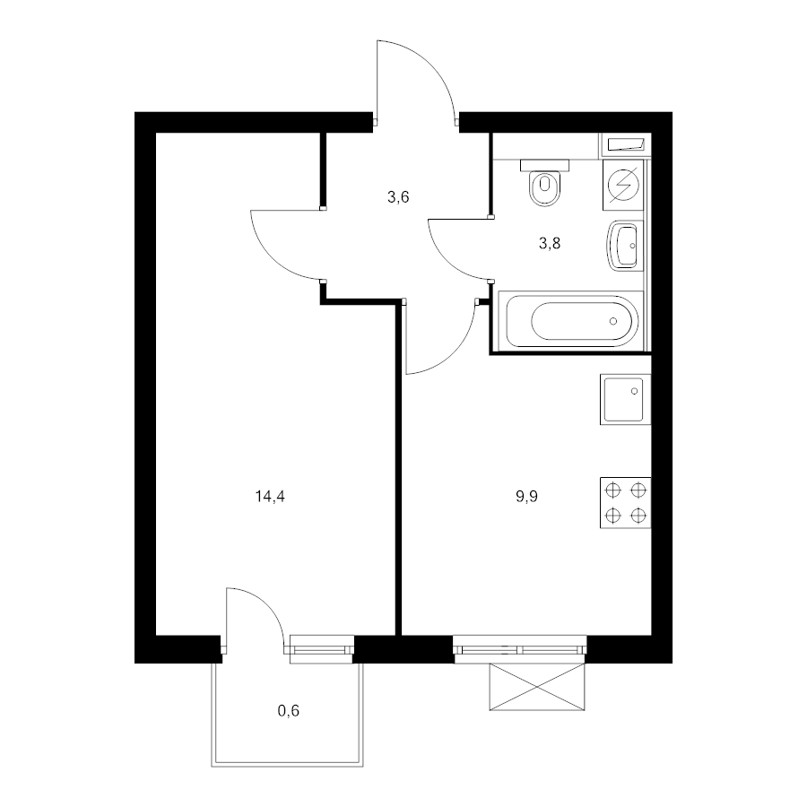 1 ккв 32,3 м²