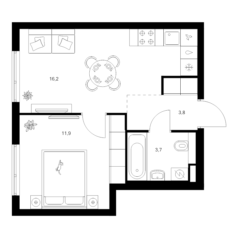 2 ккв (Евро) 35,6 м²