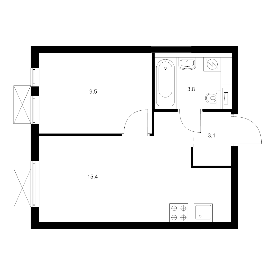 2 ккв (Евро) 31,8 м²