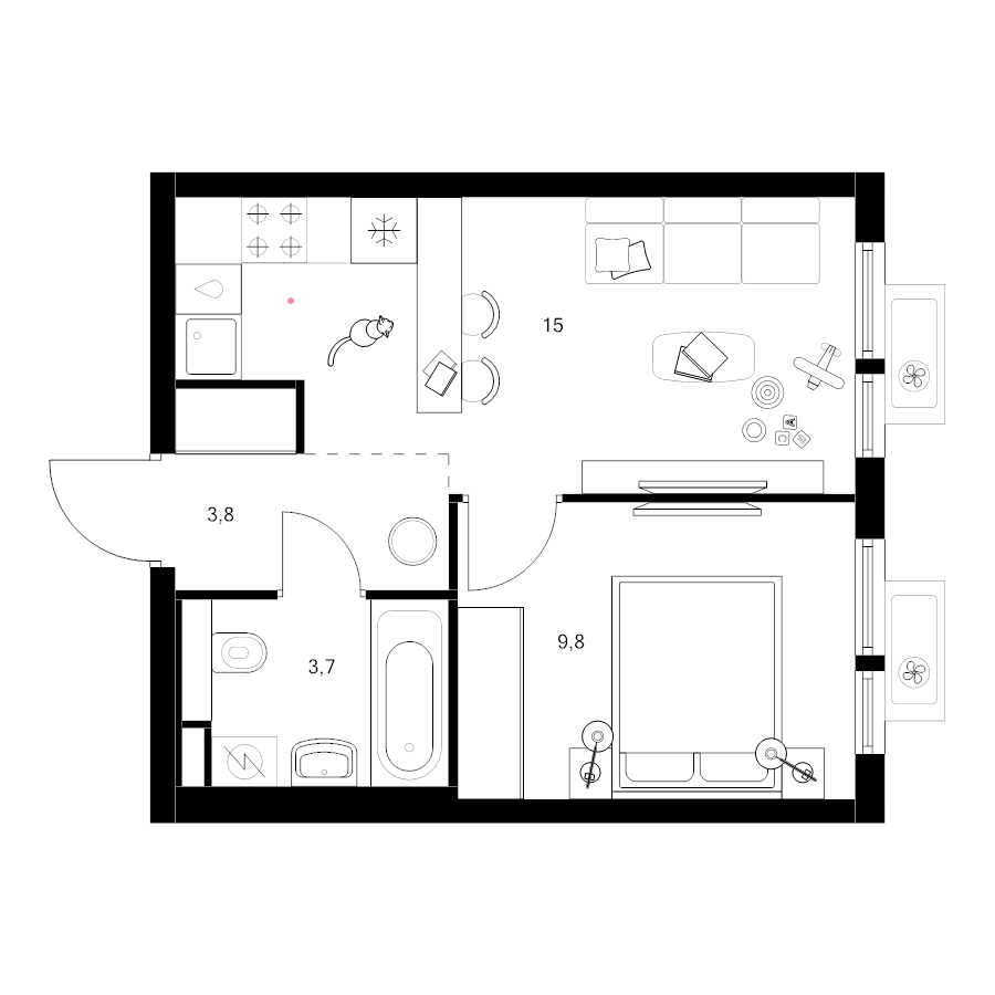 2 ккв (Евро) 32,3 м²