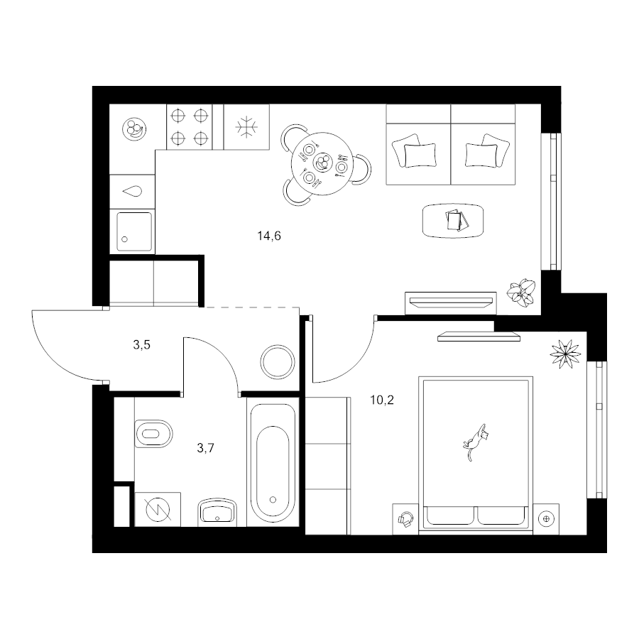 1 ккв 32 м²