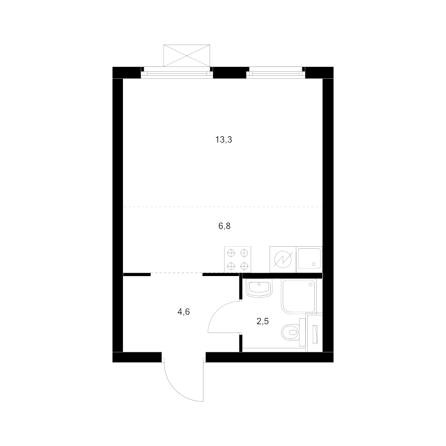 Студия 27,2 м²
