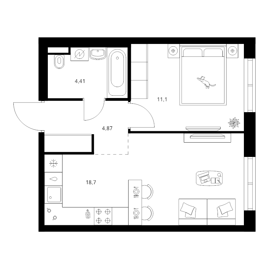 2 ккв (Евро) 39,4 м²