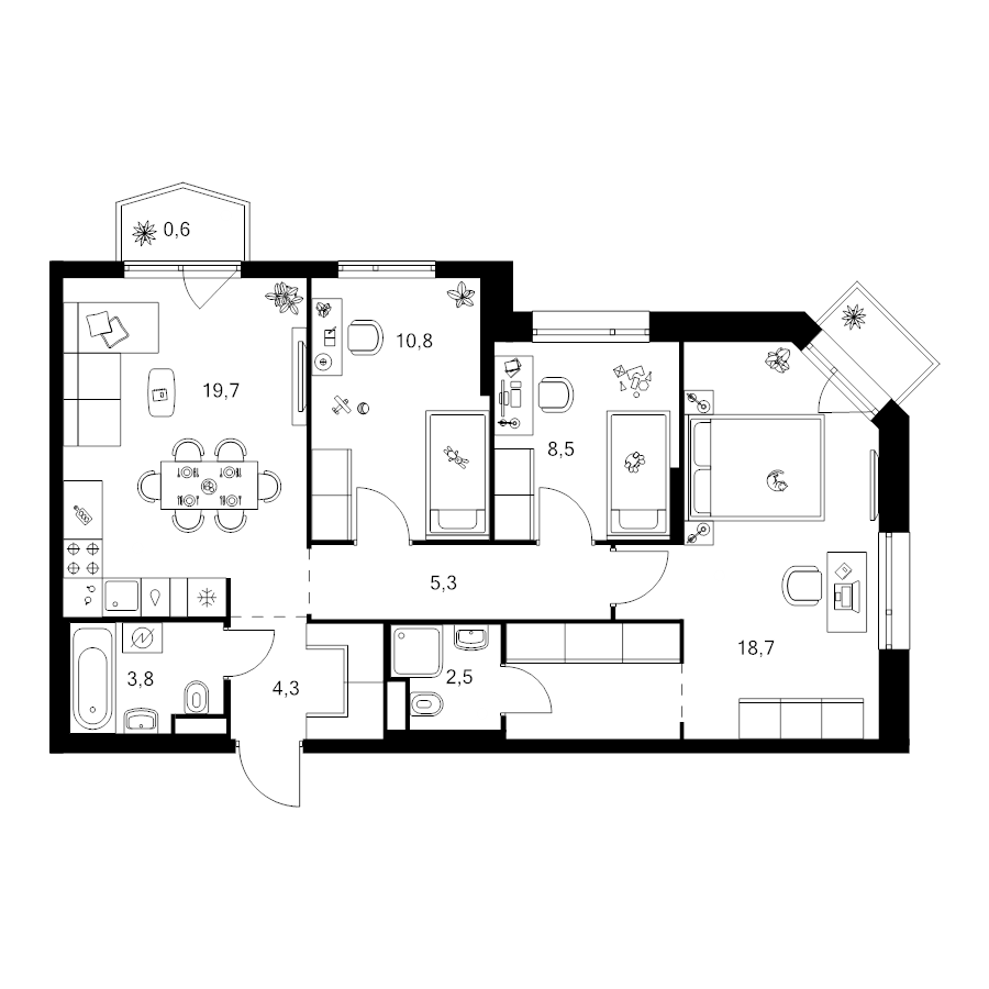 4 ккв (Евро) 79,5 м²