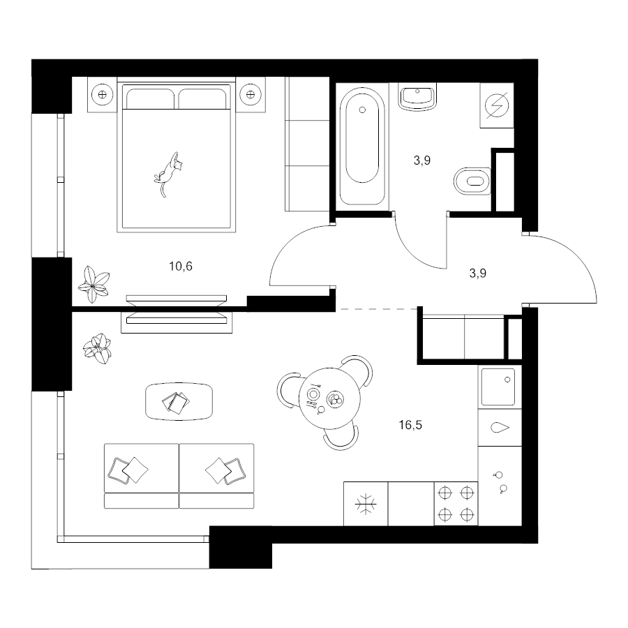 2 ккв (Евро) 35,2 м²