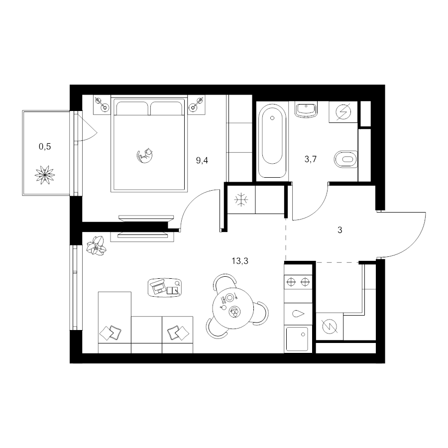 1 ккв 31,9 м²