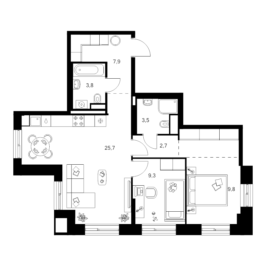 3 ккв (Евро) 67,7 м²