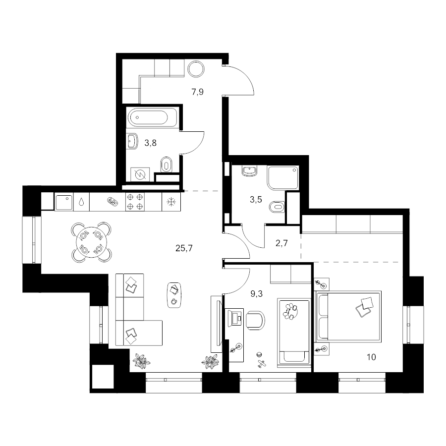 3 ккв (Евро) 67,7 м²