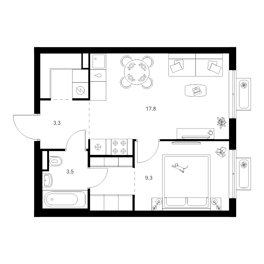 2 ккв (Евро) 40,1 м²