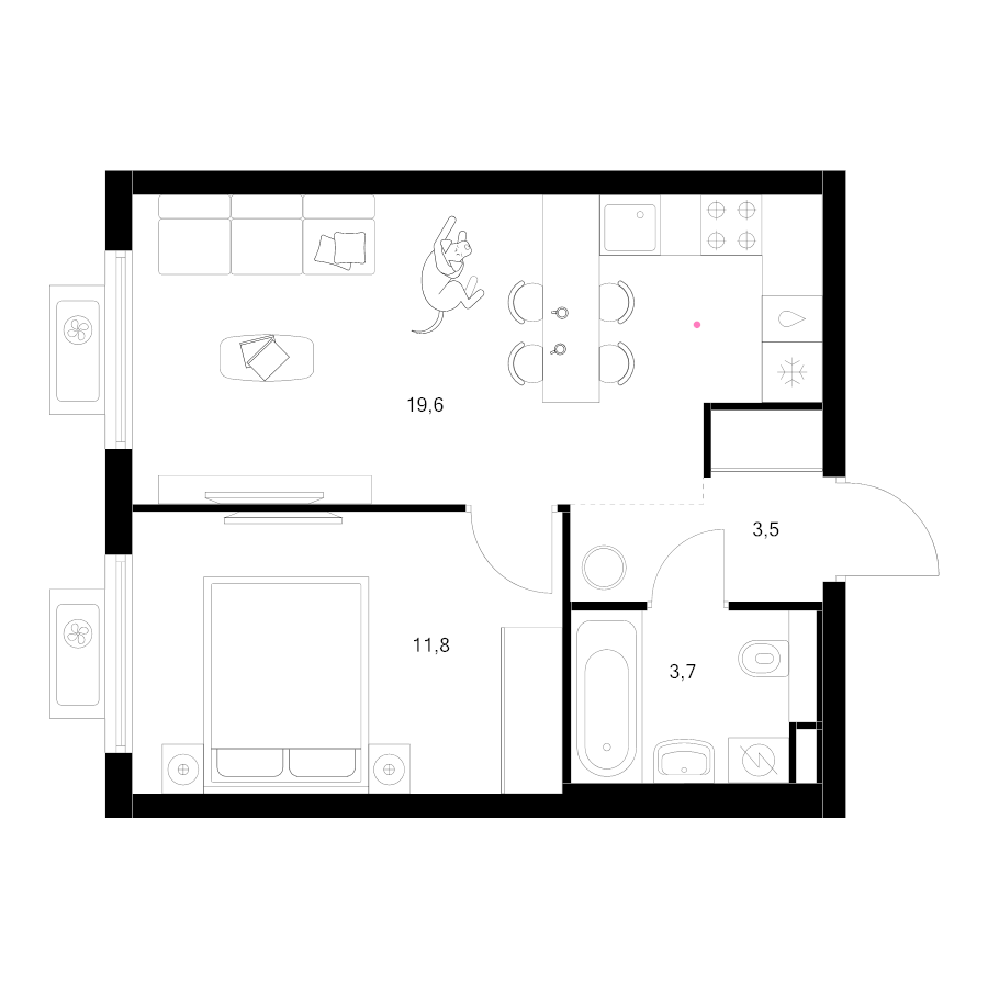2 ккв (Евро) 38,6 м²