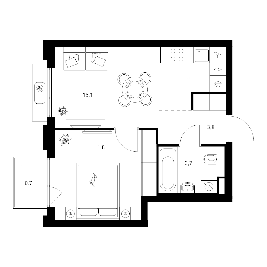 2 ккв (Евро) 36,1 м²