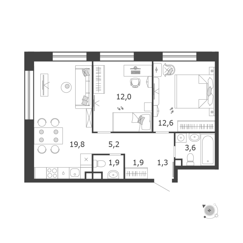 3 ккв (Евро) 58,3 м²