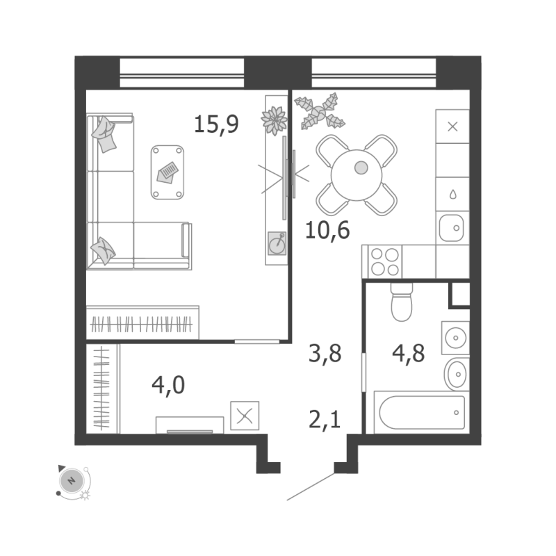 1 ккв 41,2 м²
