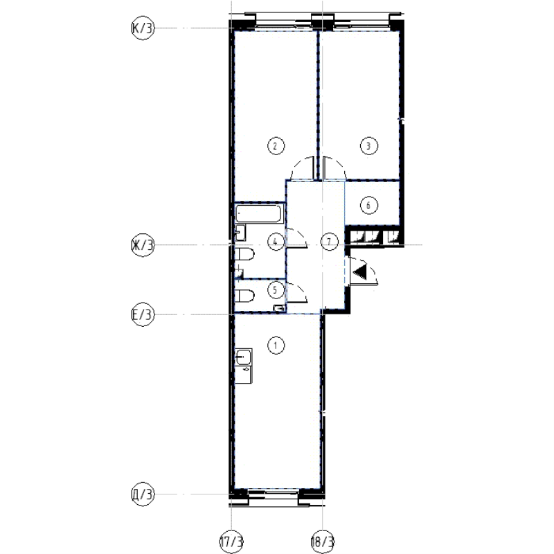 3 ккв (Евро) 66,3 м²