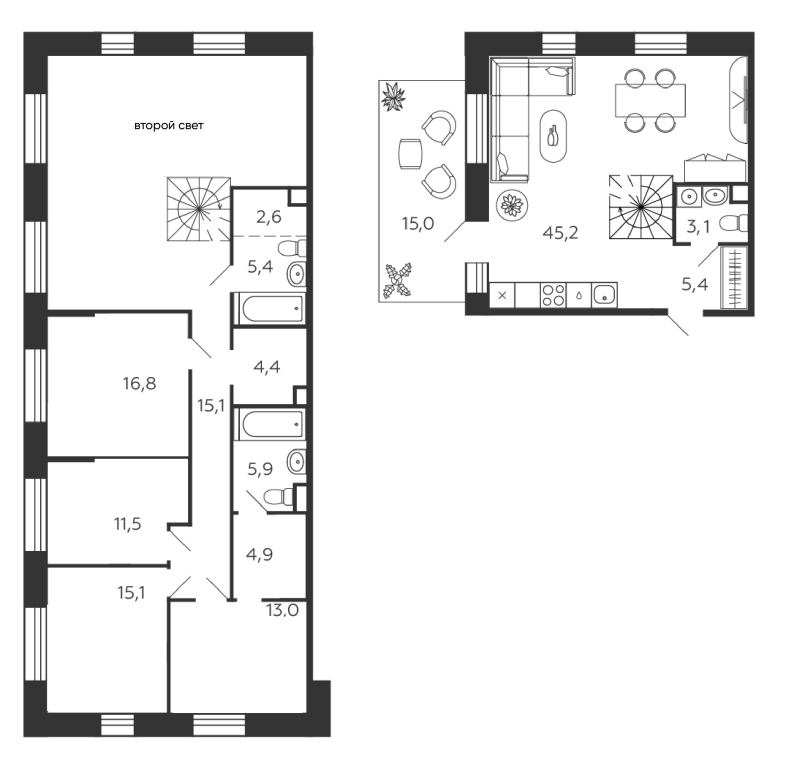 5 ккв (Евро) 153,3 м²