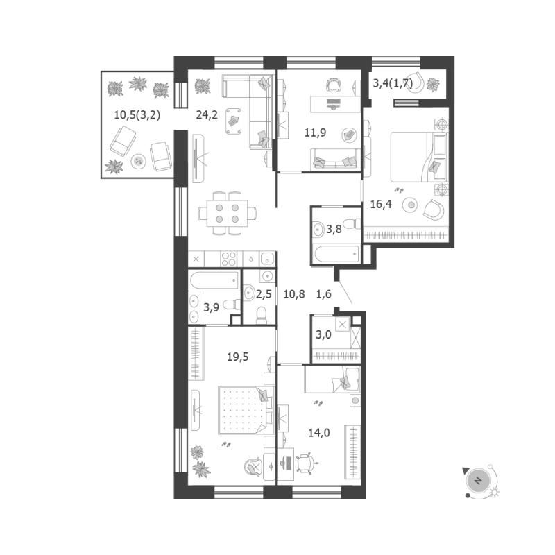 5 ккв (Евро) 116,5 м²